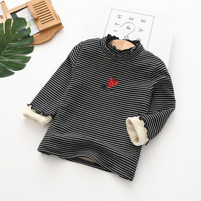 Új modell csíkos gyerekblúz lányoknak hímzéssel több színben