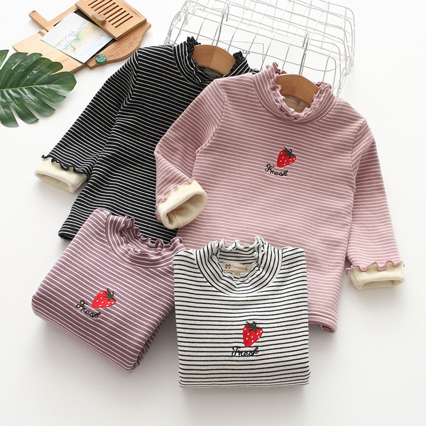 Új modell csíkos gyerekblúz lányoknak hímzéssel több színben