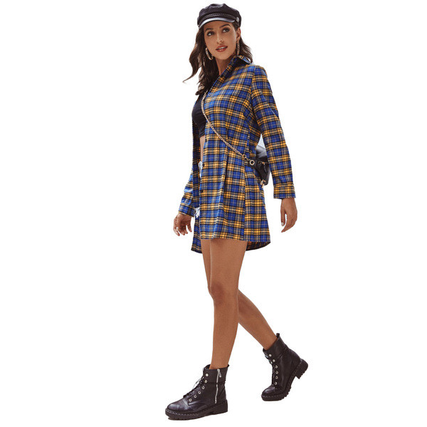 Cămașă casual damă în carouri cu nasturi în două culori