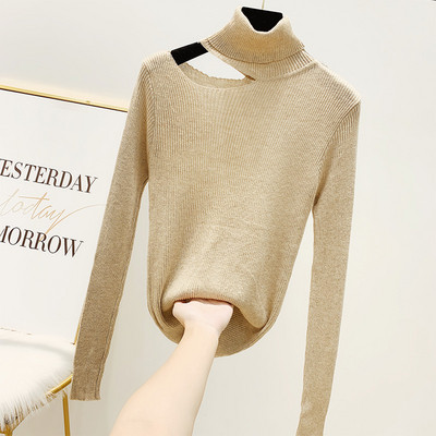 Pulover de dama cu guler inalt in mai multe culori