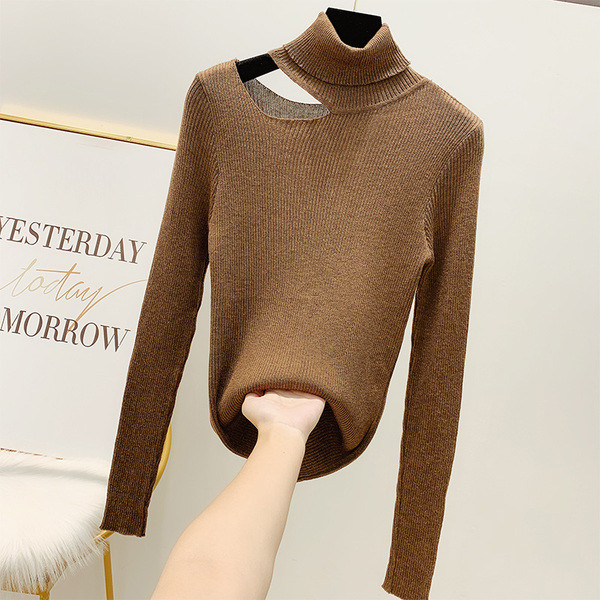 Pulover de dama cu guler inalt in mai multe culori