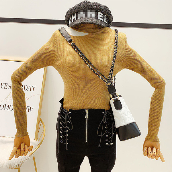 Pulover de dama cu guler inalt in mai multe culori