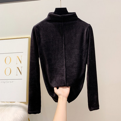 Polo de dama modern din catifea cu mai multe culori