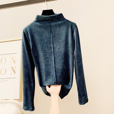 Polo de dama modern din catifea cu mai multe culori