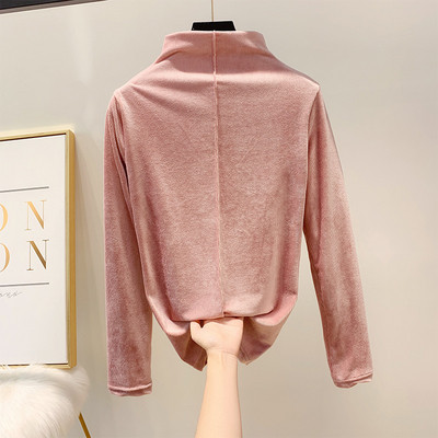 Polo de dama modern din catifea cu mai multe culori