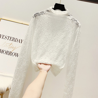 Bluza dama din dantela cu guler polo in mai multe culori