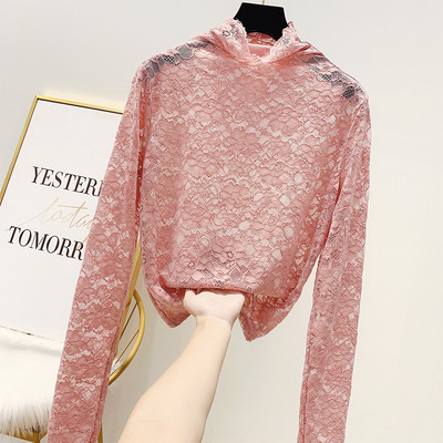 Bluza dama din dantela cu guler polo in mai multe culori