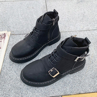 Cizme de top dama cu elemente metalice de culoare neagra