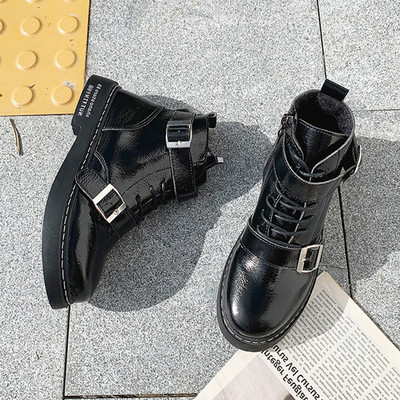 Cizme de top dama cu elemente metalice de culoare neagra