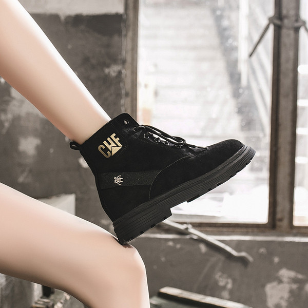 Cizme casual dama din piele intoarsa cu talpa plata in doua culori