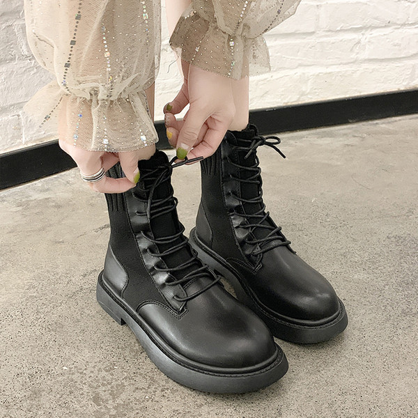 Cizme casual de dama din piele ecologica de culoare neagra