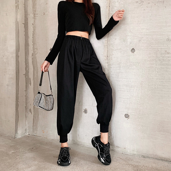 Μακρύ αθλητικό παντελόνι σε μαύρο και καφέ χρώμα  με ελαστική μέση