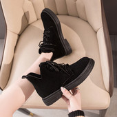 Pantofi moderni de dama cu sireturi si talpa plata in negru