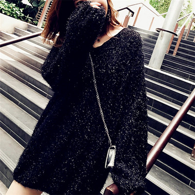 Casual γυναικείο Πουλόβερ σε μαύρο και κόκκινο χρώμα