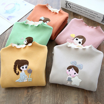 Нов модел детска блуза с О-образно деколте за момичета в няколко цвята