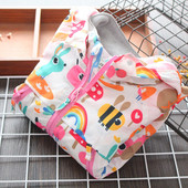 Μοντέρνο παιδικό μπουφάν φθινοπωρινό για κορίτσια με κουκούλα