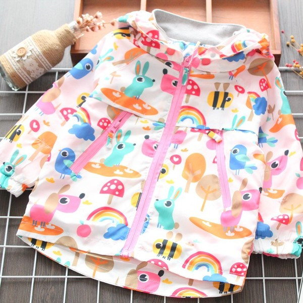 Μοντέρνο παιδικό μπουφάν φθινοπωρινό για κορίτσια με κουκούλα