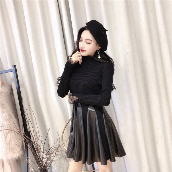 Rochie de dama cu dantela in trei culori