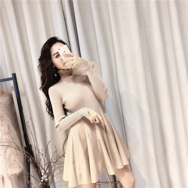 Rochie de dama cu dantela in trei culori