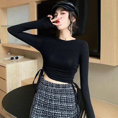 Bluza scurta de dama, cu cravate in mai multe culori