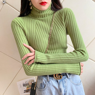 Μοντέρνο γυναικείο πουλόβερ  με υψηλό γιακά σε διάφορα χρώματα