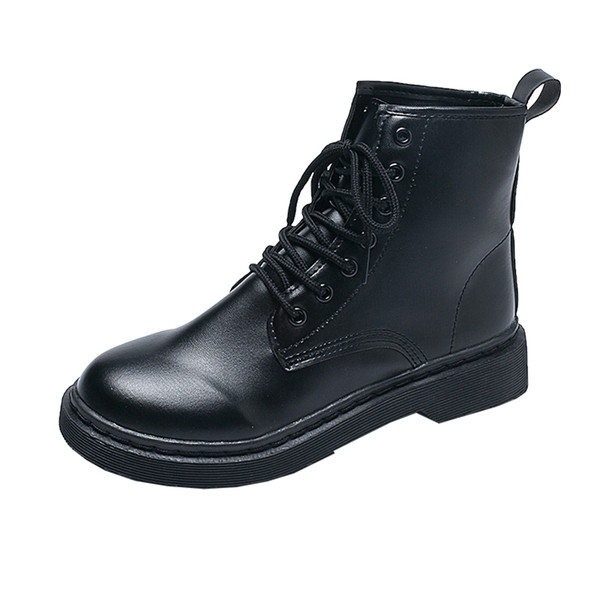 Cizme de dama din piele cu talpa plata de culoare neagra