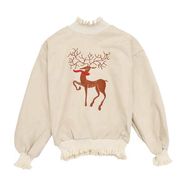 Pulover de dama casual cu aplicatie si guler inalt in doua culori