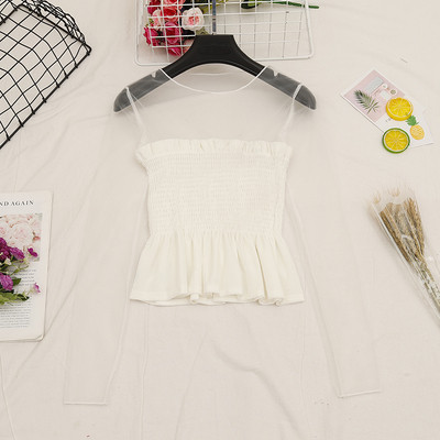 Γυναικεία καθημερινή  κοντή μπλε βελούδο με μανίκια τούλι σε διάφορα χρώματα