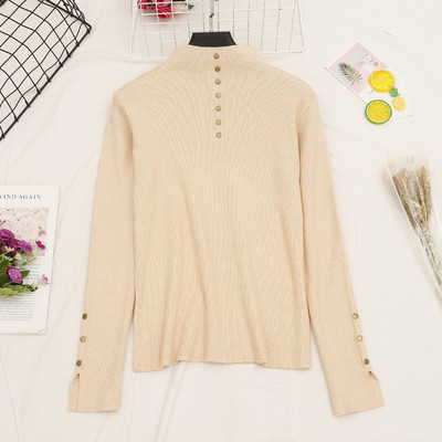 Bluza casual dama cu nasturi si guler inalt in mai multe culori