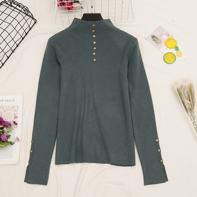 Bluza casual dama cu nasturi si guler inalt in mai multe culori