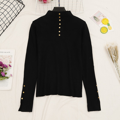 Bluza casual dama cu nasturi si guler inalt in mai multe culori