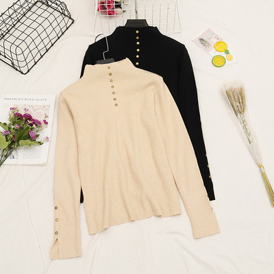 Bluza casual dama cu nasturi si guler inalt in mai multe culori