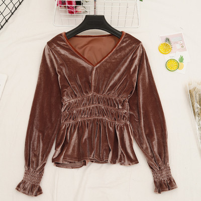 Casual Γυναικεία μπλούζα με λαιμόκοψη και μακρύ μανίκι σε πέντε χρώματα