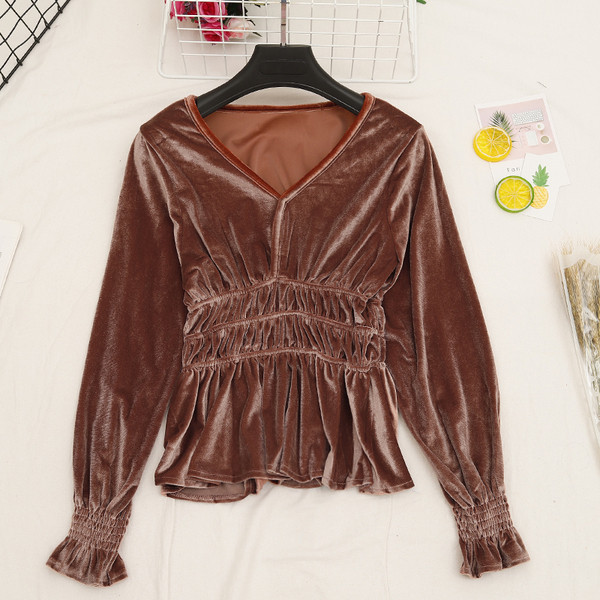 Casual Γυναικεία μπλούζα με λαιμόκοψη και μακρύ μανίκι σε πέντε χρώματα