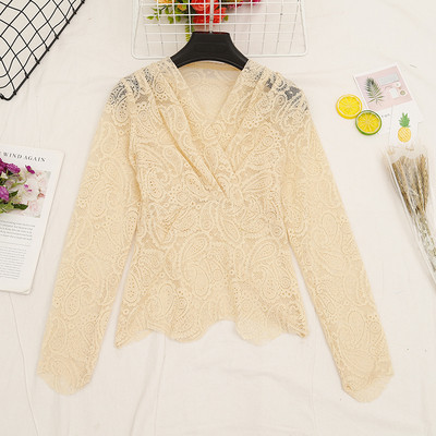 Bluză de damă cu decolteu spitz și mâneci lungi în mai multe culori