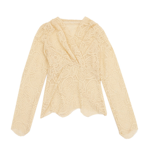 Bluză de damă cu decolteu spitz și mâneci lungi în mai multe culori