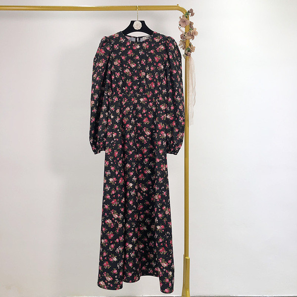 Rochie de croi lung cu model floral