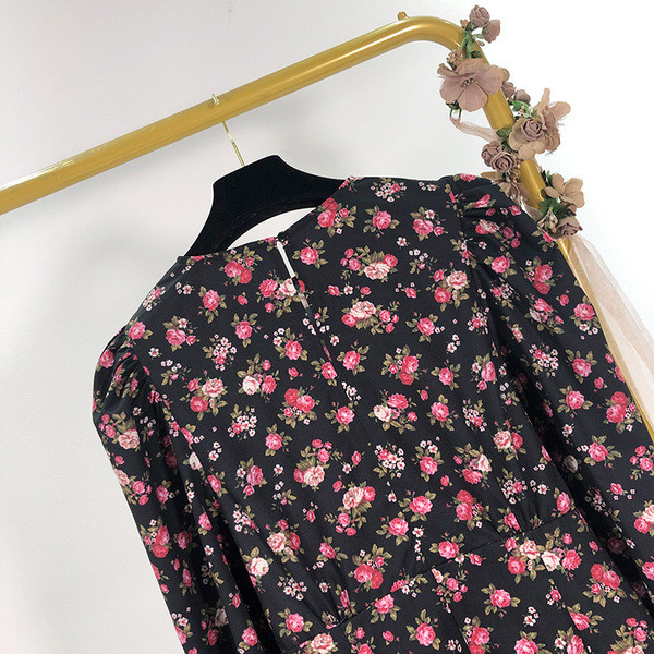 Rochie de croi lung cu model floral