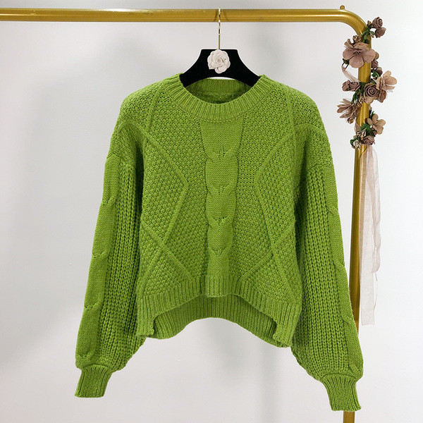 Pulover scurt asimetric în patru culori