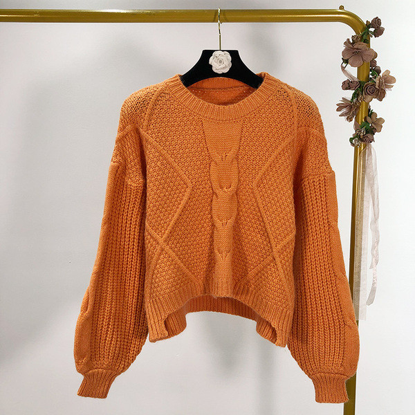 Pulover scurt asimetric în patru culori