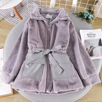 Palton casual de dama cu fermoar si curea in patru culori