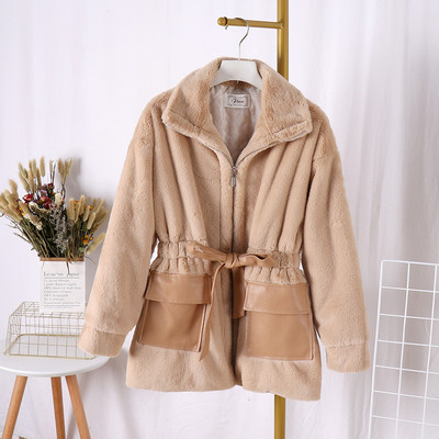 Palton casual de dama cu fermoar si curea in patru culori