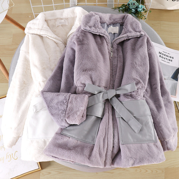 Palton casual de dama cu fermoar si curea in patru culori