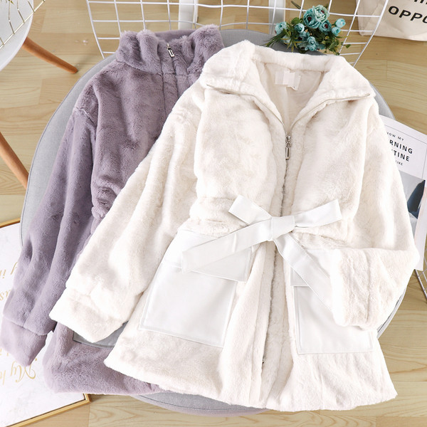 Palton casual de dama cu fermoar si curea in patru culori