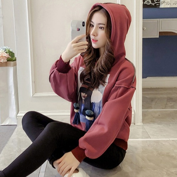 Νέο μοντέλο γυναικείο φούτερ με κουκούλα σε κίτρινο, κόκκινο και μπλε χρώμα