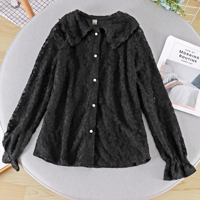 Γυναικείο casual πουκάμισο με κουμπιά και δαντέλες σε διάφορα χρώματα