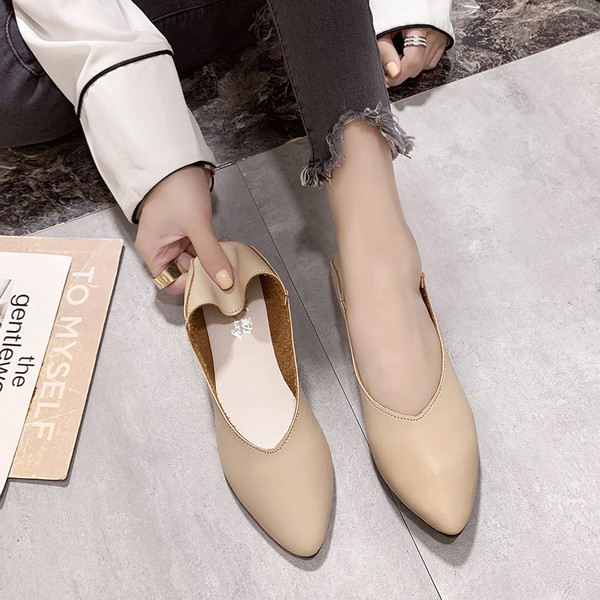 Γυναικεία casual έκο δερμάτινα παπούτσια με ίσια πέλματα σε τρία χρώματα