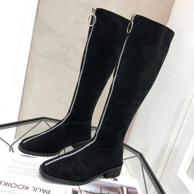 Modern női velúr csizma cipzárral, két színben