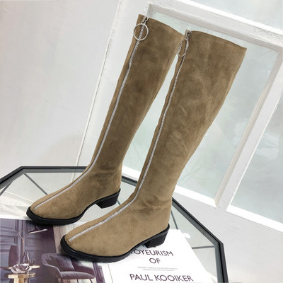 Modern női velúr csizma cipzárral, két színben