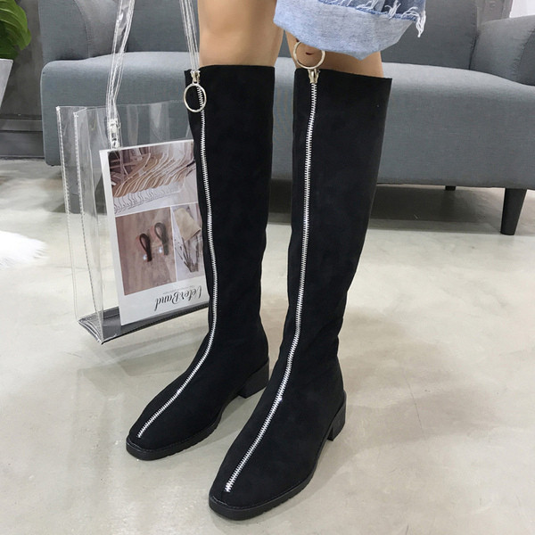 Modern női velúr csizma cipzárral, két színben